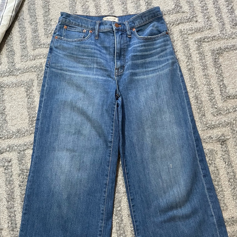 Madewell cropped wide leg high waisted Emmett jeans